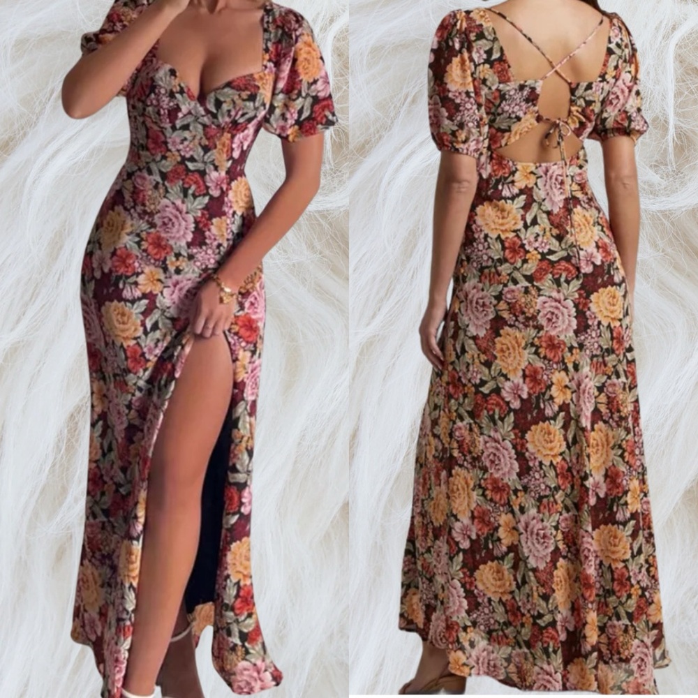 Elegant Black and Red Maxi Dress